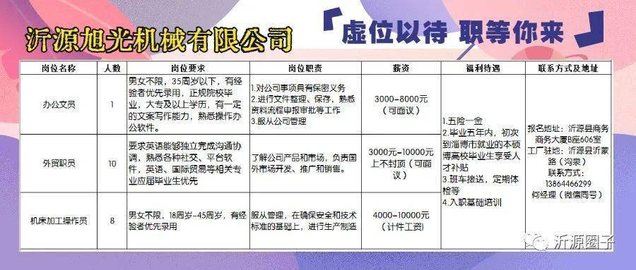 沂南县科学技术和工业信息化局招聘启事概览