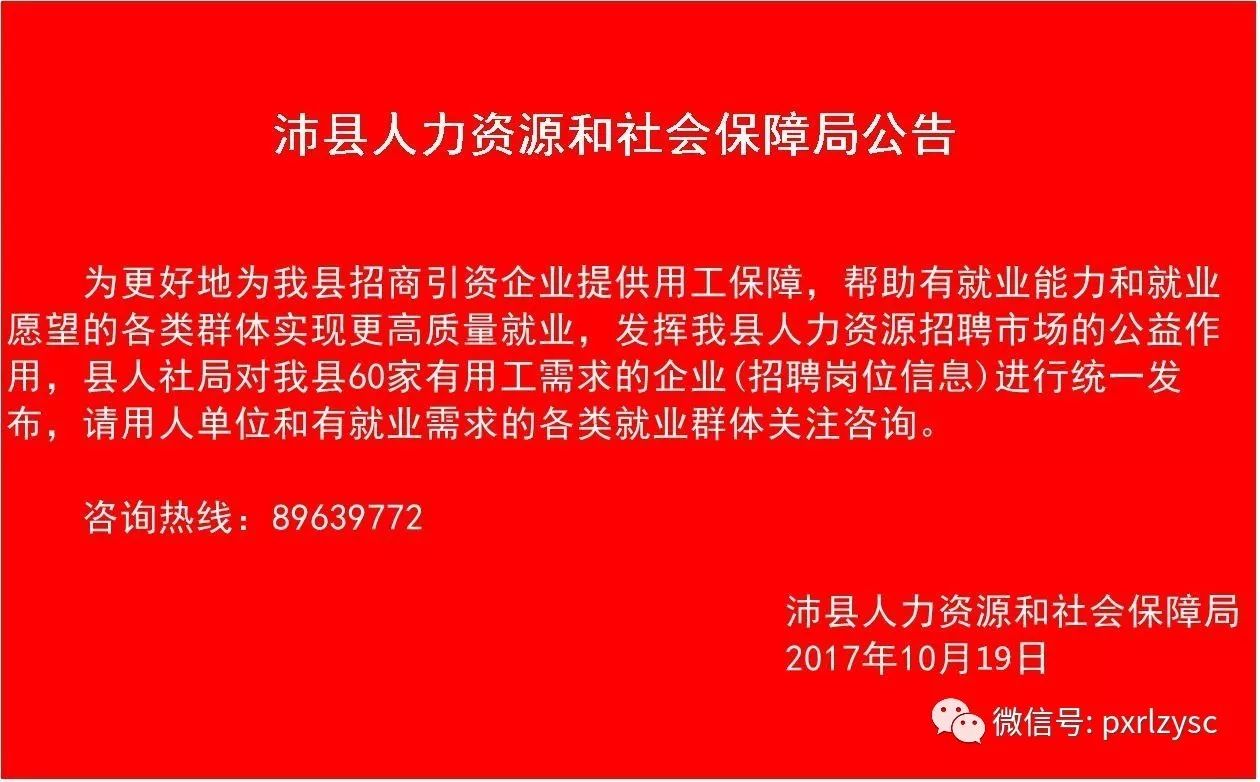 沛县人力资源和社会保障局最新招聘信息全面解析