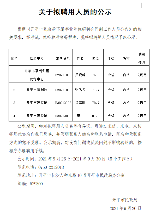 开平市民政局招聘公告详解